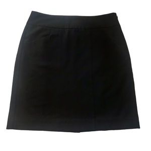 Ann Taylor Loft Womens Skirt 2 Black Pencil Straight Zip Side Pockets Lined Slit